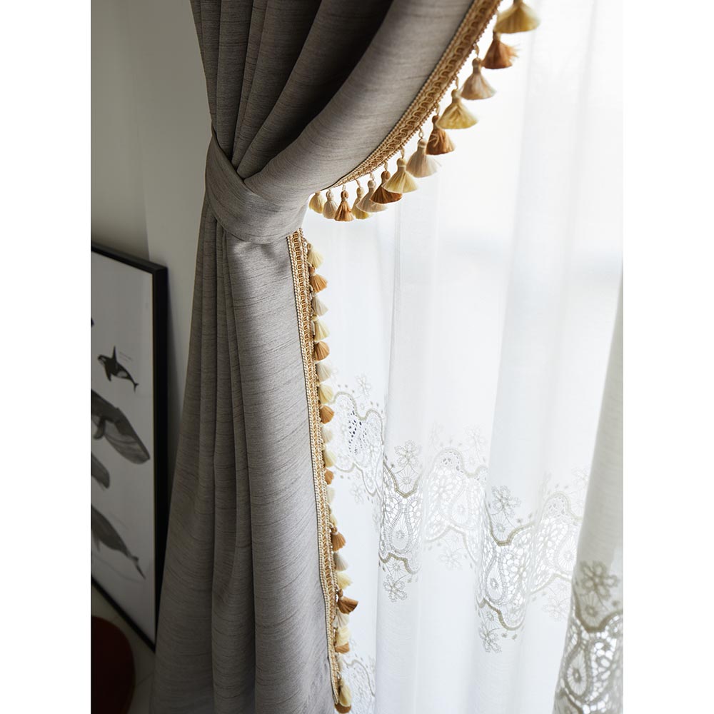 dinos（ディノス） ≪幅100cm×丈200cm 2枚≫ フリンジ付き遮光カーテン