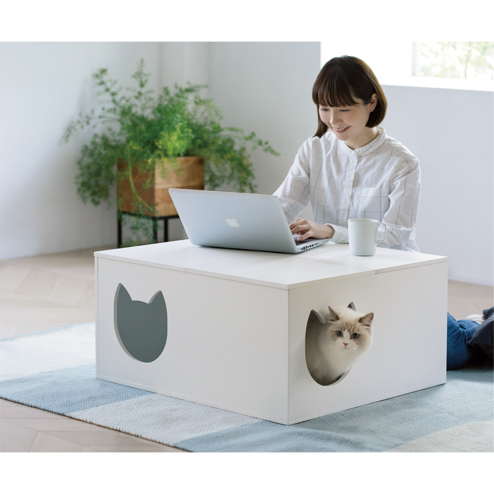 ペット用品 猫と暮らす家具 日本製 ナイトテーブル 引き出し付き