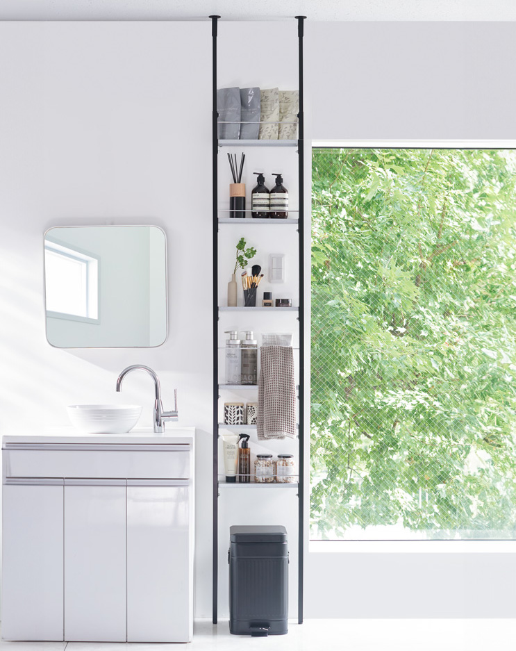 ディノス 鏡面突っ張り式ランドリーラック ディノス 鏡面突っ張り式