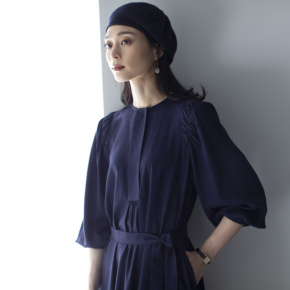 dinos（ディノス） ウエストリボンギャザー切り替えワンピース