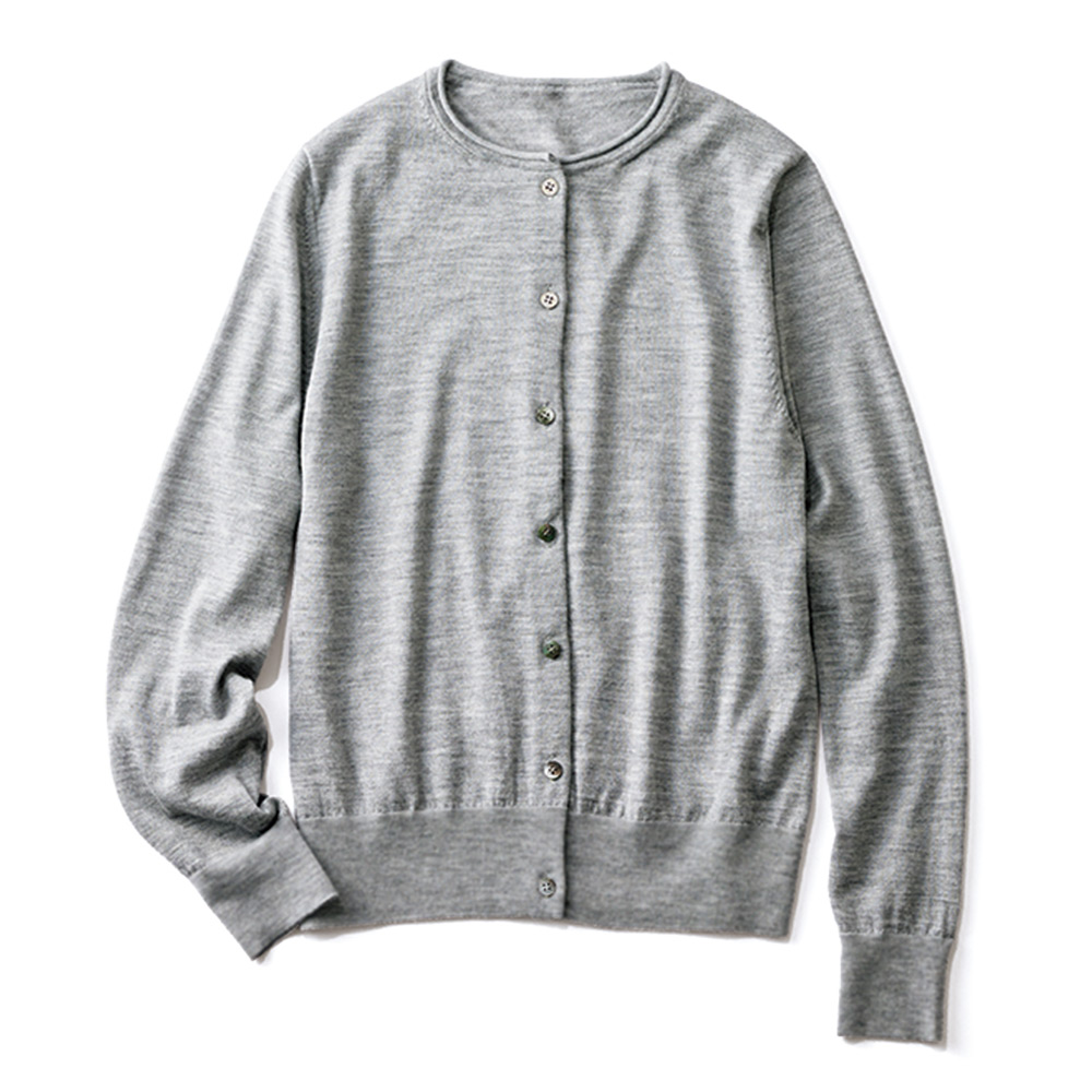 dinos（ディノス） アラシャンカシミヤ クルーネック カーディガン