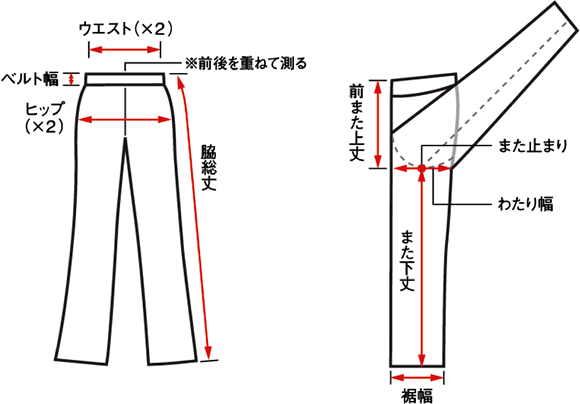 出来上がり寸法の測り方 掲載されています商品は上記のヌード寸法に 着用に適したゆとりをプラスした 出来上がり寸法 を表示しています ご購入前にお手持ちの 洋服の寸法と比較されると大きさのイメージがつかみやすいかと思います 尚 厚地や