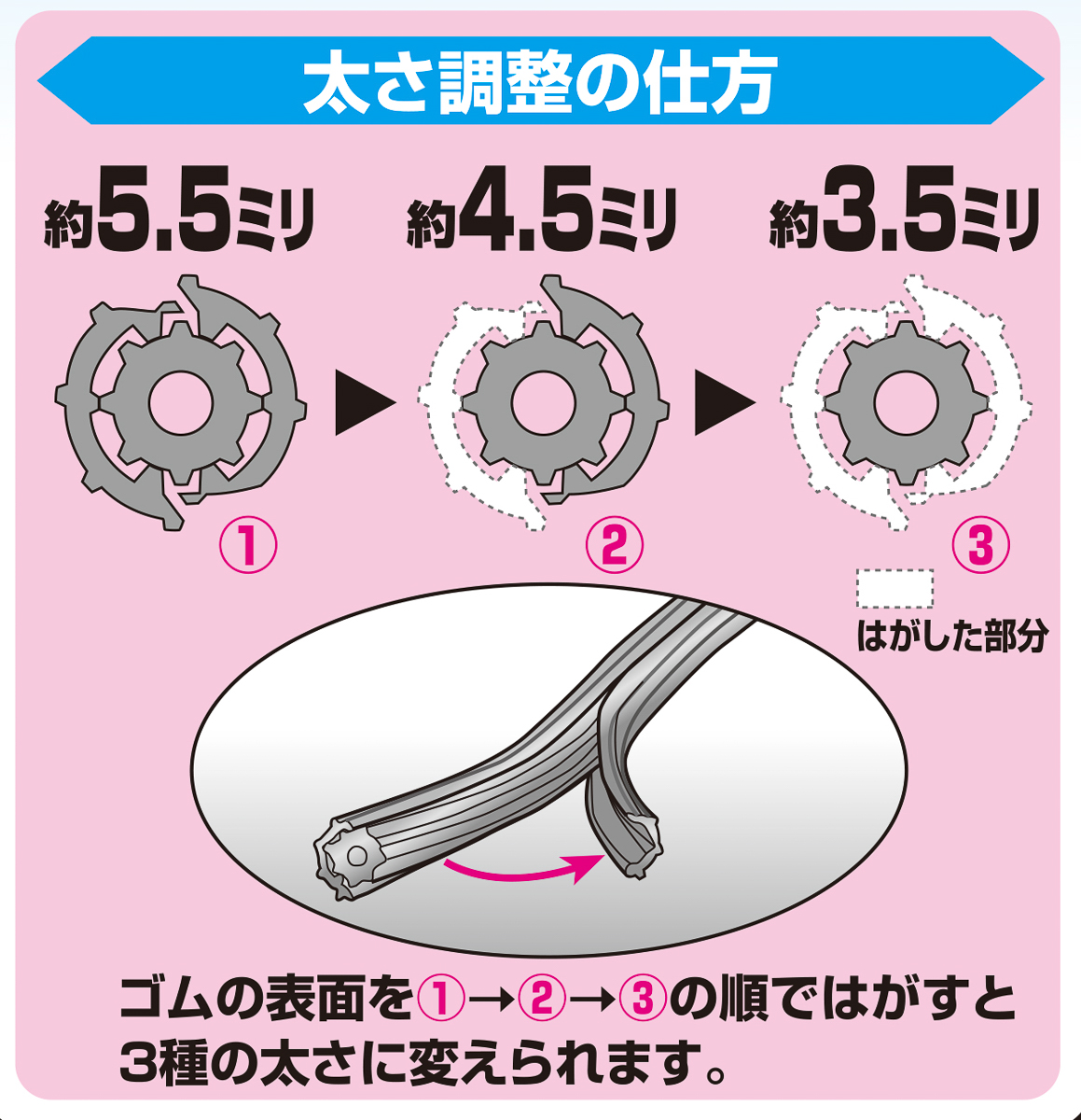 公式 網おさえゴム ビート3.5mm-5.5m...の詳細画像1