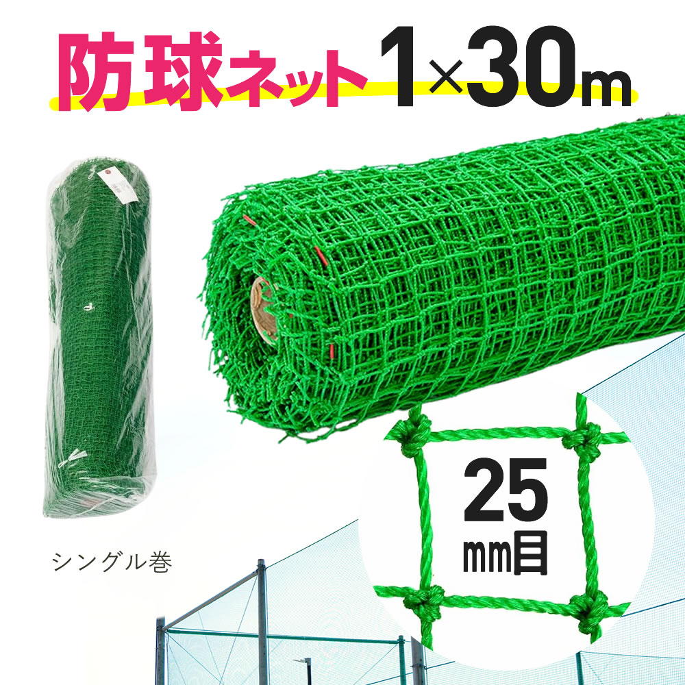 ダイオ 公式 防球ネット ロール 25mm角目 1m×30m 緑 ポリ有結
