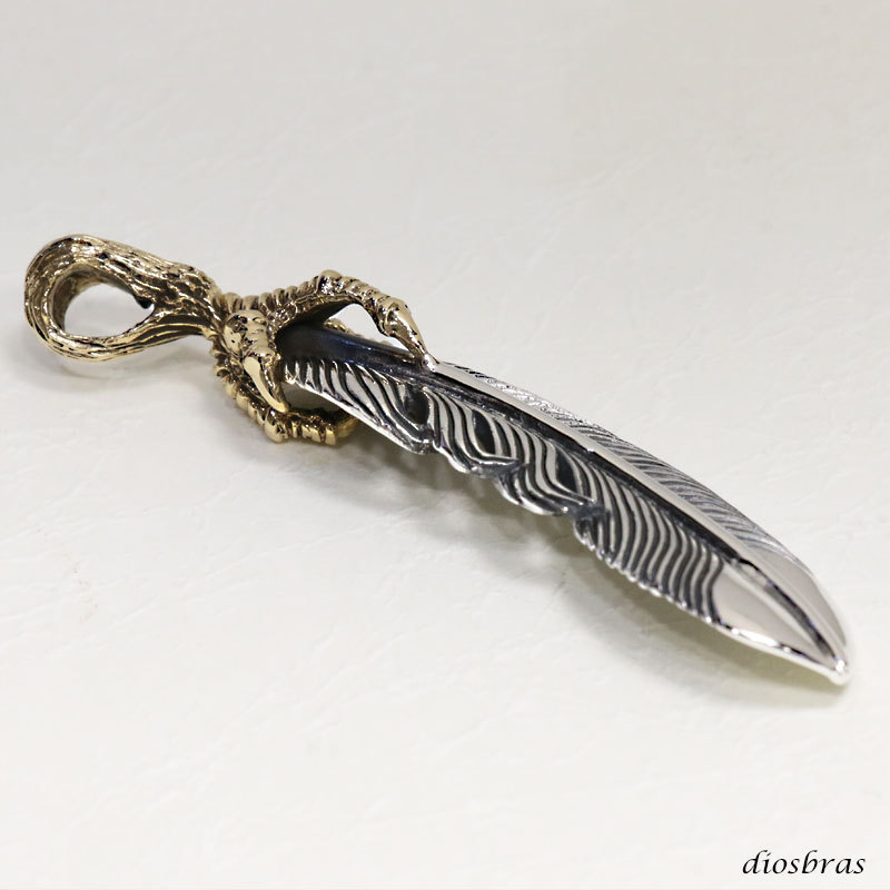 シルバー925 フェザー トップ クロウ 爪 フェザーネックレス