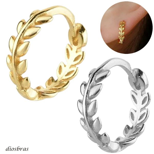 リーフ 葉っぱ ピアス フープ ユニセックスピアス リングタイプ 片方