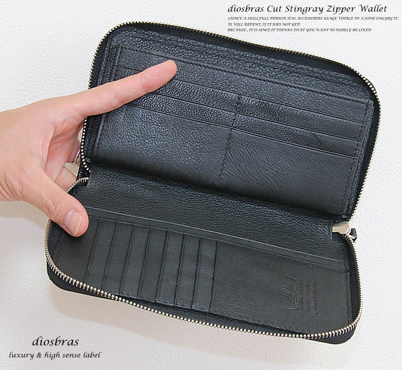 財布 サイフ さいふ 長財布 エイ革 スティングレー ラウンドファスナー