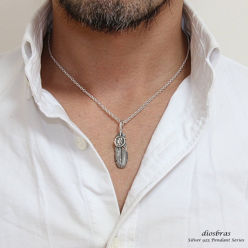 シルバー925 フェザー トップ フェザーネックレス インディアン