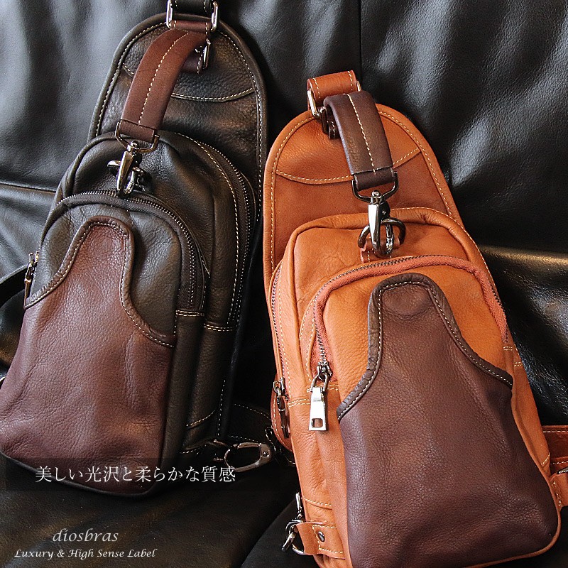 ボディバッグ メンズ 本革 レザー 人気 ブランド : diosbras(ディオ