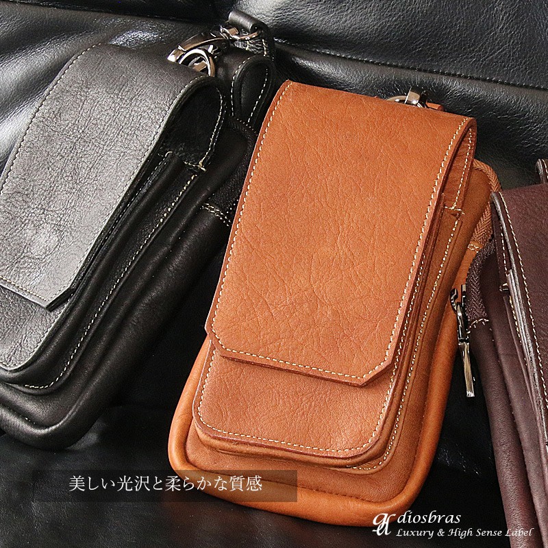 diosbras ディオブラス 本革 ウエスト バッグ ケース レザー 新品 ヒップバッグ メンズ 本革 レザー ウエストバッグ : diosbras(ディオ