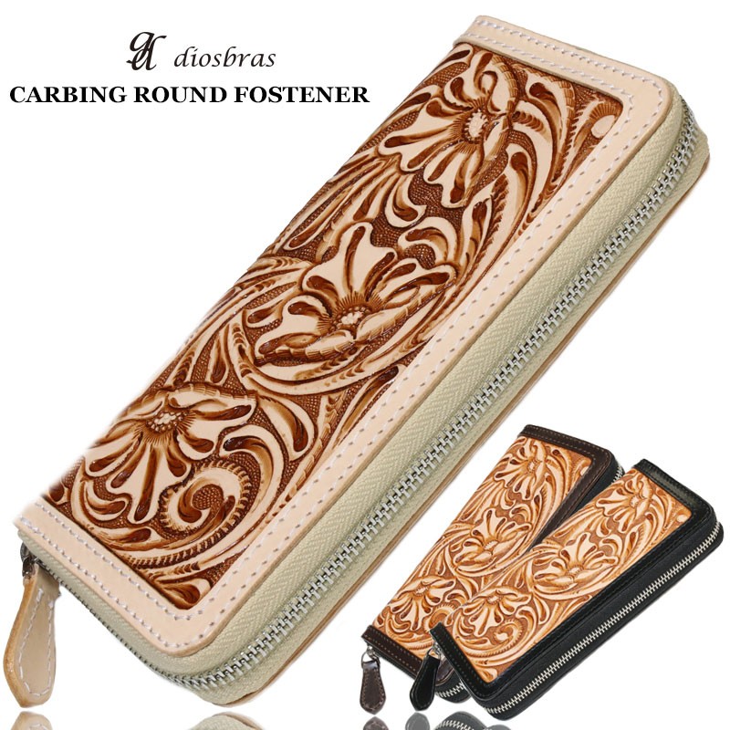 カービングウォレット ラウンドファスナー 財布 ラウンドジップ 長財布