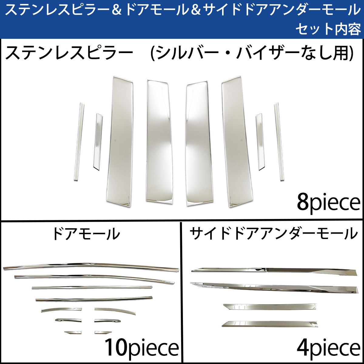 新型プリウス 60系 ZVW60 MXWH60 MXWH65 MXWH61 ステンレスピラー