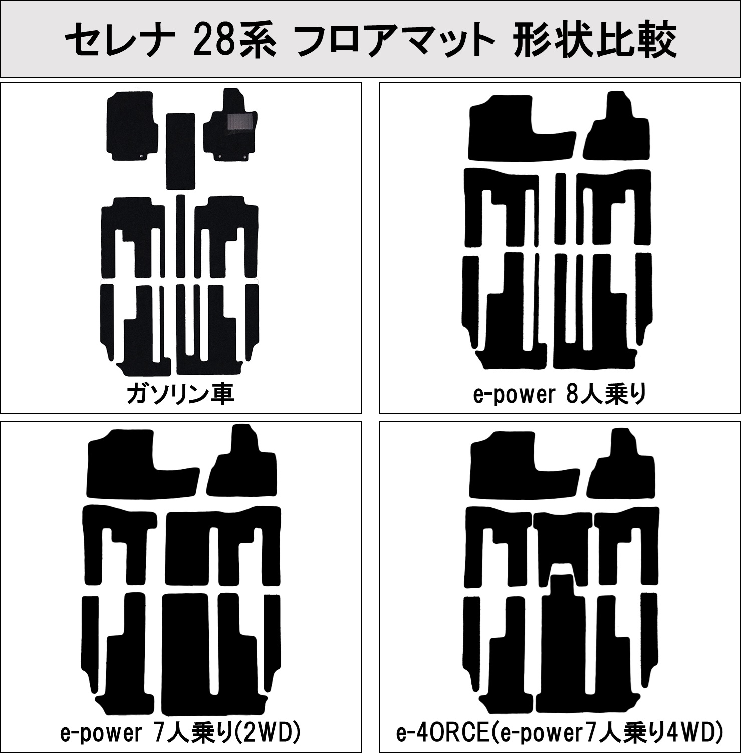 現行型 セレナ 28系 C28 NC28 FC28 FNC28 GFC28 GC28【 フロアマット 織柄 ＆ ラゲッジマット ＆ステップマット ＆ サイドバイザー  】 カーペット ドアバイザー | セレナ | 02