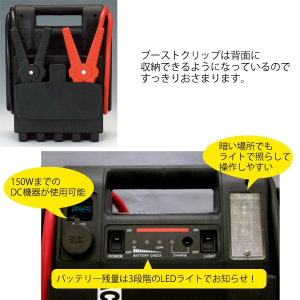 エンジンスターター DC12V SG-6000 大容量 ジャンプスターター機能 12V アウトドア キャンプ 車載 ポータブル 電源 トラクター  自動車 大自工業 メルテック