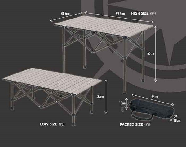 アウトドア テーブル 折りたたみ アルミ 2WAY アルミテーブル RT20-100