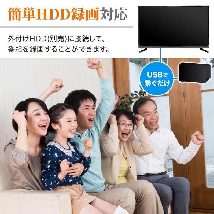 テレビ 24V型 液晶テレビ DVDプレーヤー内蔵 24インチ 本体 外付けHDD