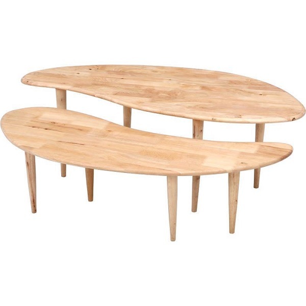 ローテーブル 木製 楕円形 天然木 おしゃれ 北欧 白 センターテーブル テーブル 木目 机 シンプ...