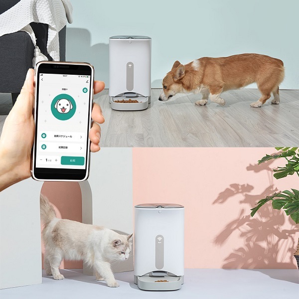 給餌器 猫 犬 自動 遠隔操作 タイマー スマホ アプリ 4.3L 大容量 自動 