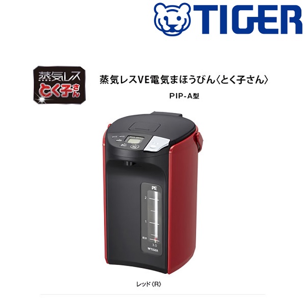 タイガー TIGER tiger 電気ポット とく子さん レッド 3.0L 3L 