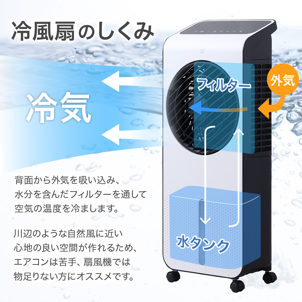 VERSOS（ベルソス） 冷風機 冷風扇 キャスター おしゃれ 小型 静か