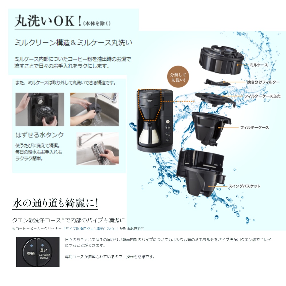 象印（ZOJIRUSHI） コーヒーメーカー EC-RT40 全自動 4杯分 1〜4杯