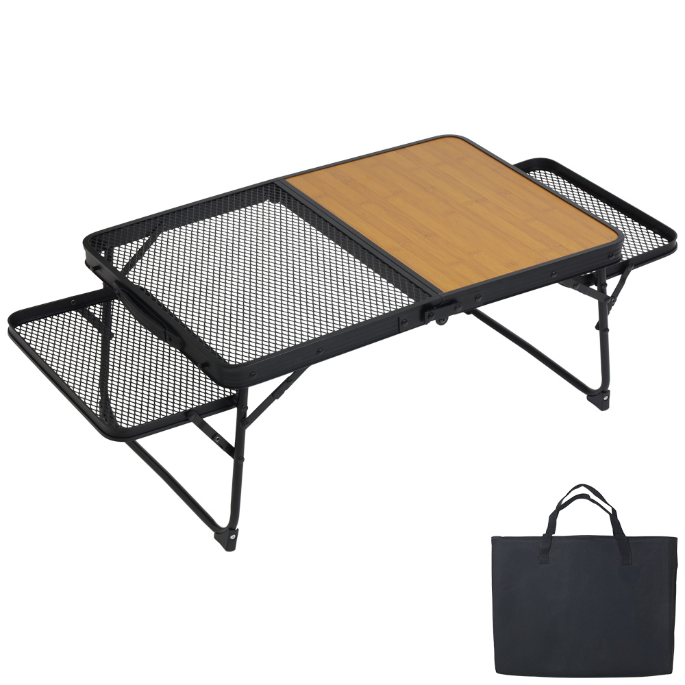 アウトドアテーブル 折りたたみ 耐荷重30kg 二つ折り メッシュテーブル