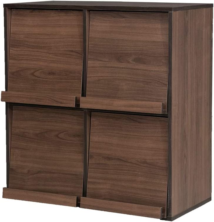 不二貿易（Fuji Boeki） 本棚 おしゃれ 大容量 扉付き 木製 スリム