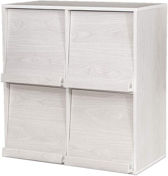 不二貿易（Fuji Boeki） 本棚 おしゃれ 大容量 扉付き 木製 スリム