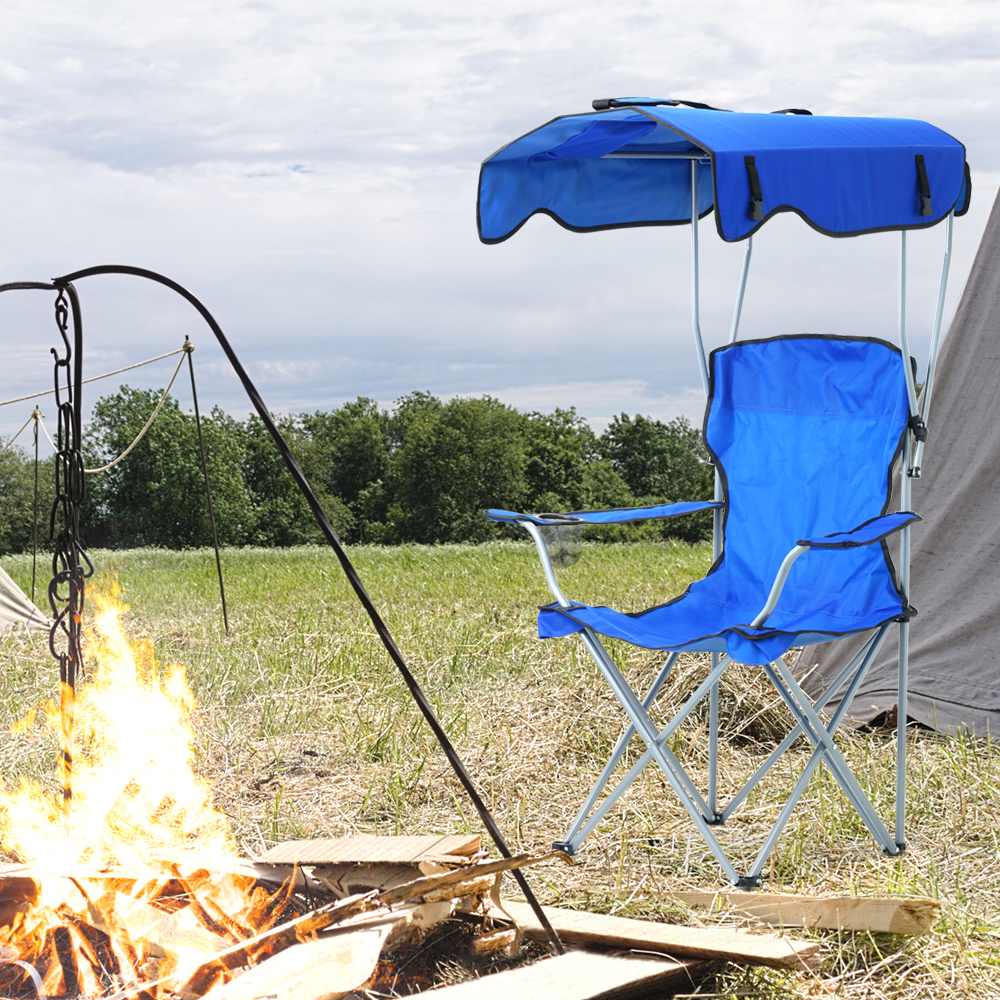 アウトドアチェア 日よけ 折りたたみチェア 椅子 イス キャンプチェア