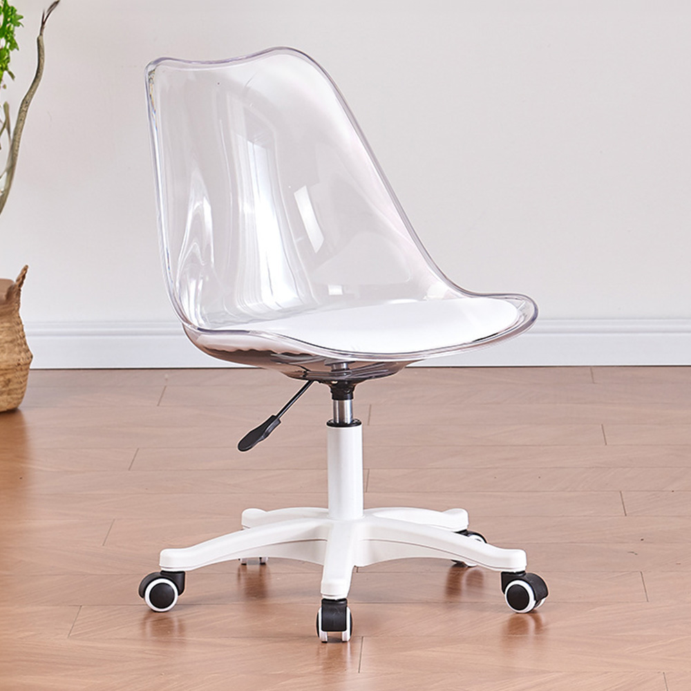デスクチェア キャスター 昇降 椅子 おしゃれ 回転 透明 クリア 北欧