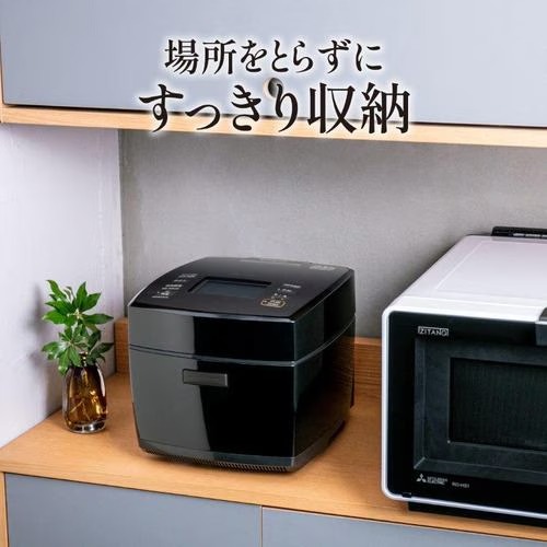 ★★★美品■５合炊きMITSUBISH電機 　IHジャー炊飯器 NJ-V10J6 炭炊釜 三菱 炊飯器 5.5合炊き 低温調理 IH IHジャー 5.5合 1L 黒曜 月