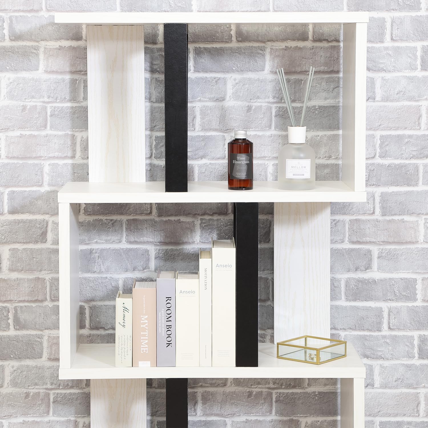 オープンラック 木製 4段 棚 ラック S字 ディスプレイラック オープン