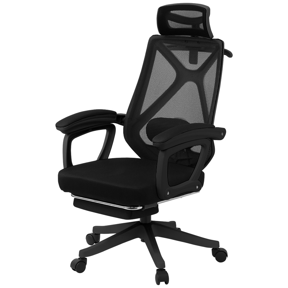 椅子 キャスター オフィスチェアー オフィスチェア 腰痛 ワークチェア メッシュ リクライニング リクライニングチェア オットマン付きチェア