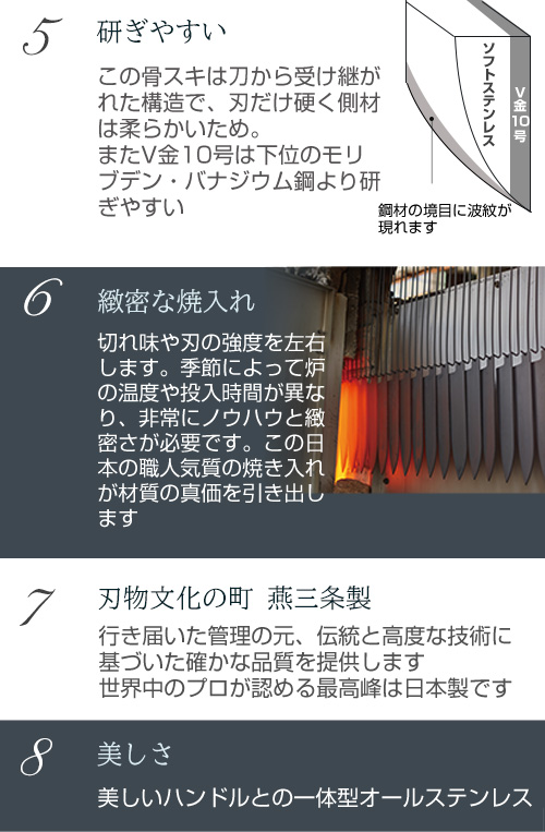 包丁　藤次郎　オールステンレス　V金10号