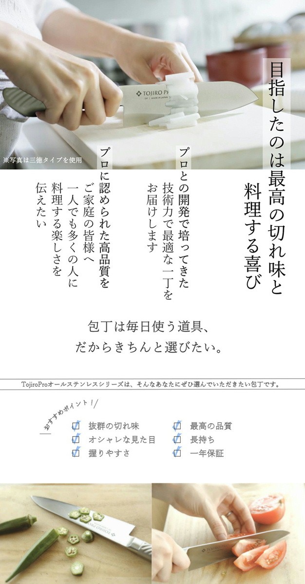 包丁　藤次郎　オールステンレス　V金10号