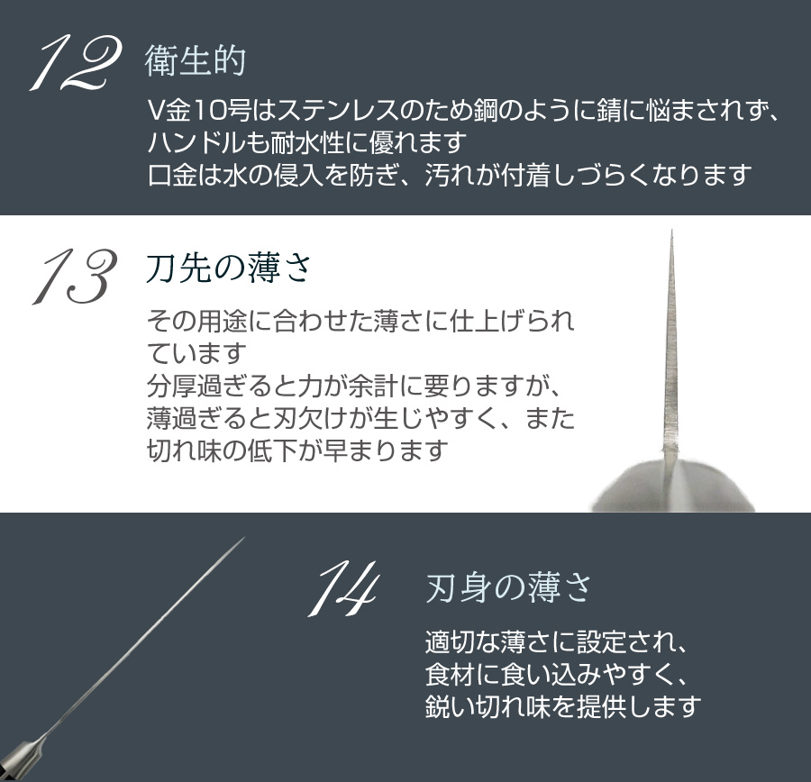 包丁　藤次郎　V金10号　口金付