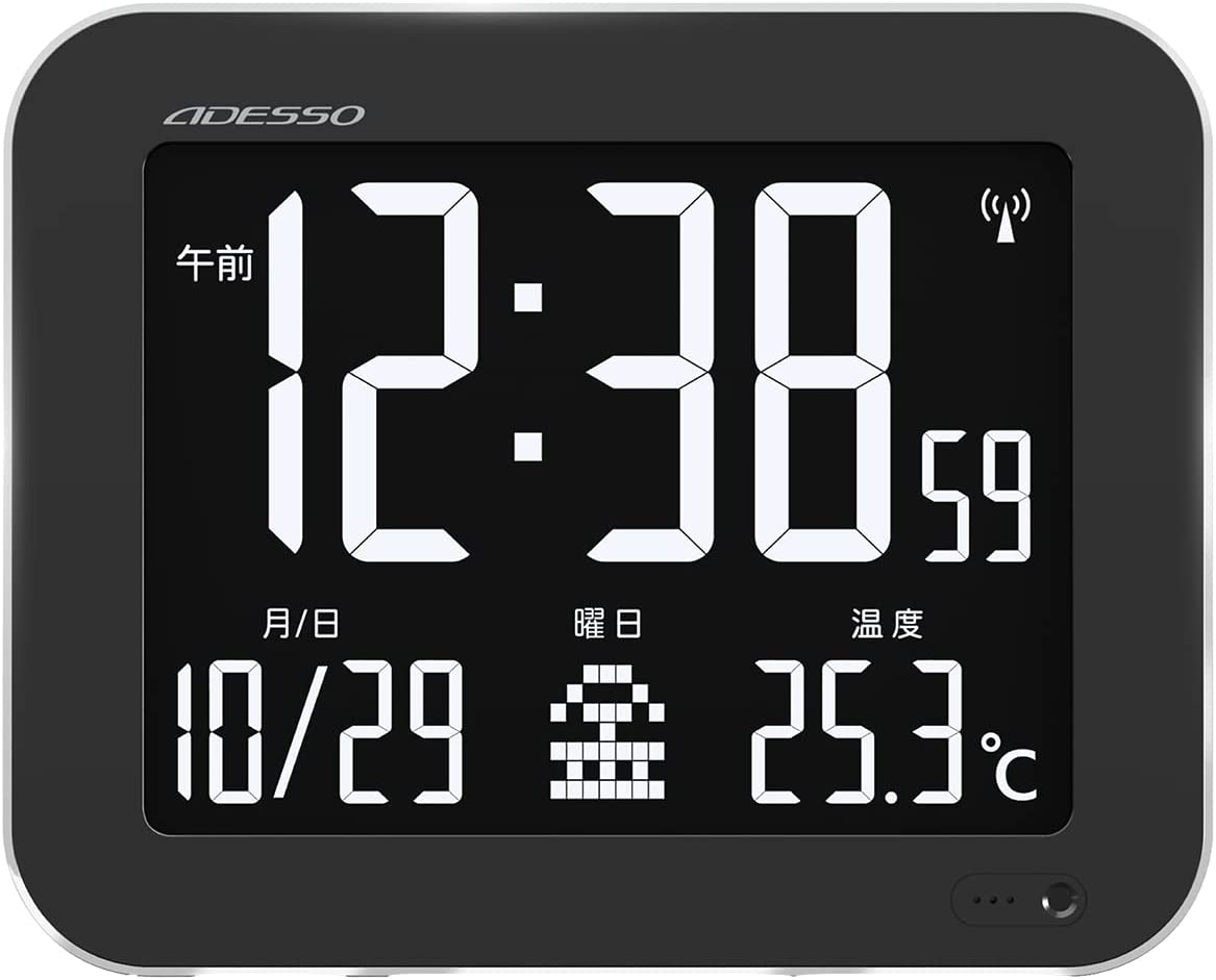 デジタル時計 壁掛け 電波時計 おしゃれ 置き掛け兼用 22年新商品  デジタルカレンダー 大型 ADESSO AK-68｜dish｜02