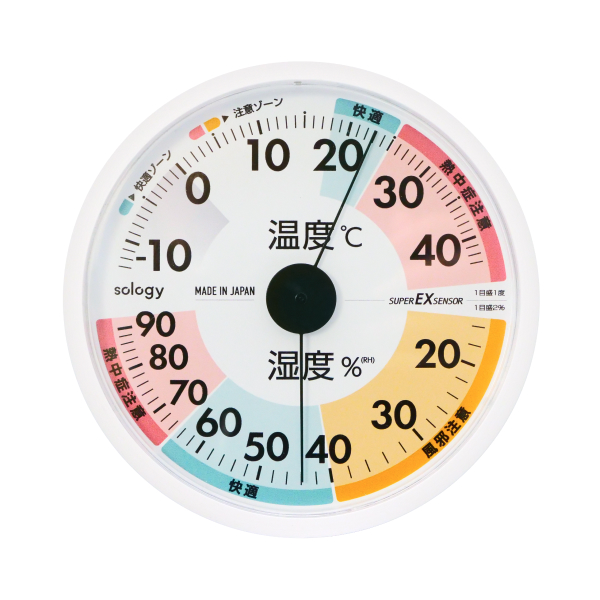 sology スーパーEXセンサ温湿度計 温度計 湿度計 中型 日本製 高精度