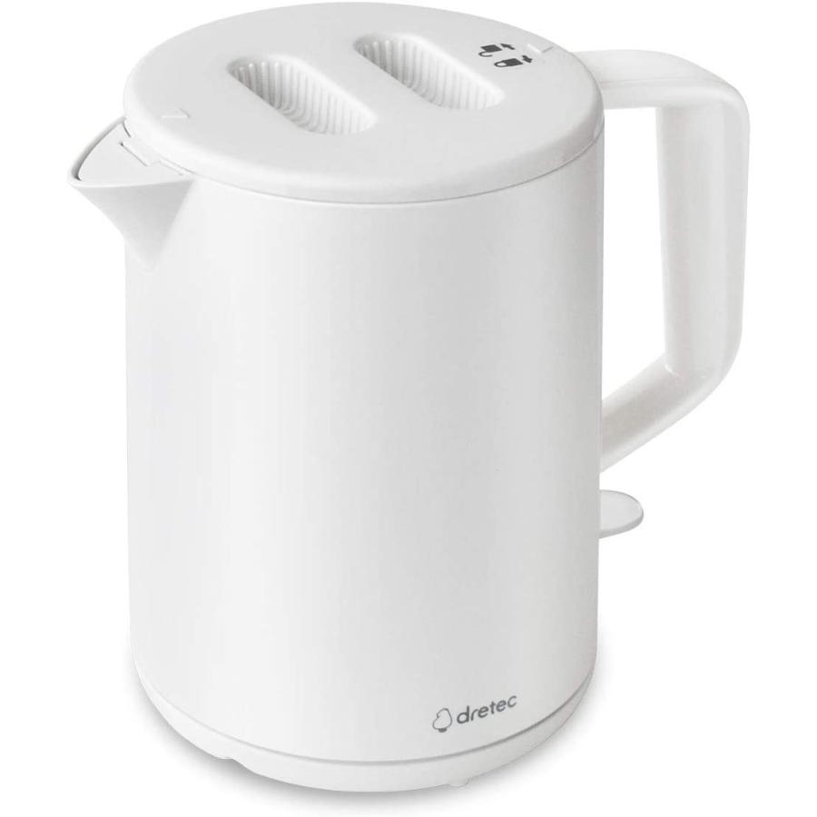 最も優遇 電気ケトル おしゃれ ドリテック 公式 PO-360 洗いやすい 白 1.0L 900W 電気ポット 新生活 コーヒー コンパクト  湯沸かし器
