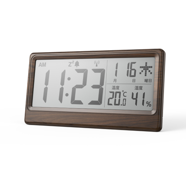 アデッソ（ADESSO） 温湿度表示付き電波時計 デジタル YH-59 見やすい