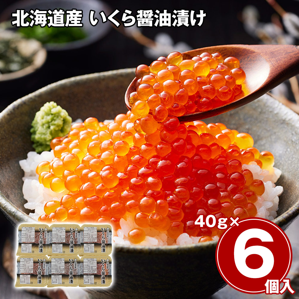 北海道産 いくら醤油漬け 240g 40g×6パック 小分け 鮭卵 秋鮭 醤油漬 いくら イクラ 海鮮 魚卵 お取り寄せ グルメ ギフト