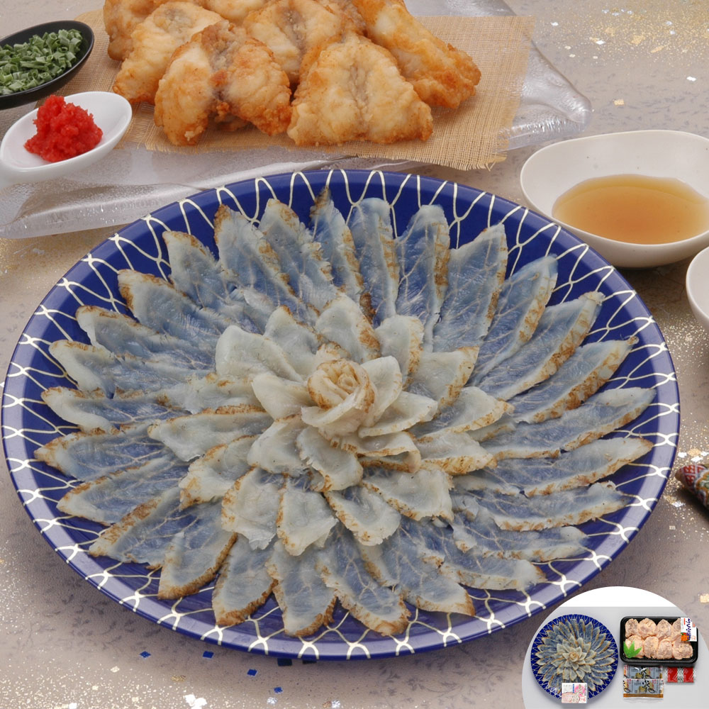 福岡 ふく太郎本部 天然まふぐ 職人技 炙り刺身 ふぐ唐揚げ 豪華セット