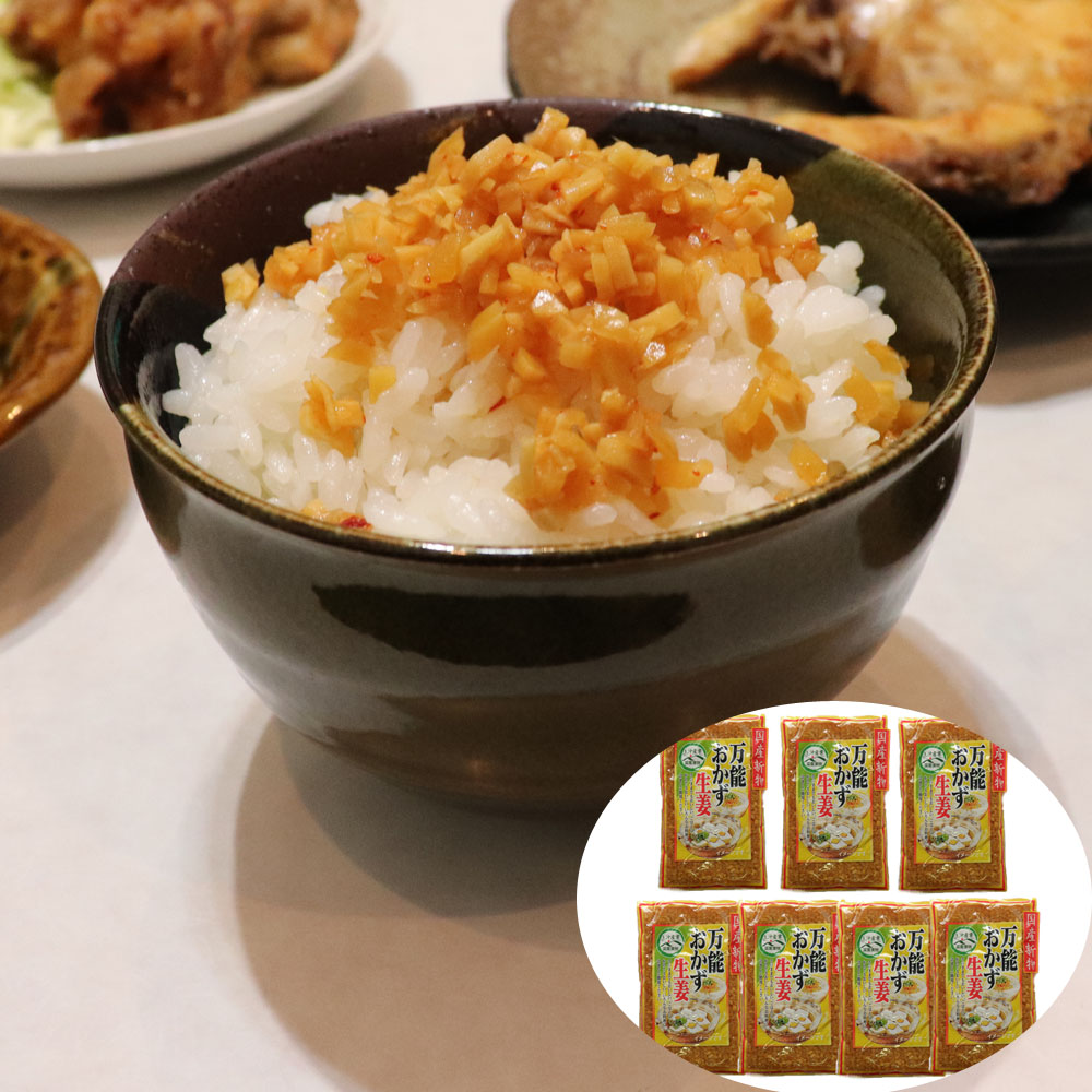 宮崎県産 生姜 万能おかず生姜 130g 7袋 上沖産業 しょうが 醤油漬 ご飯のお供 おかずしょうが 国産 漬物 惣菜 薬味 まとめ買い