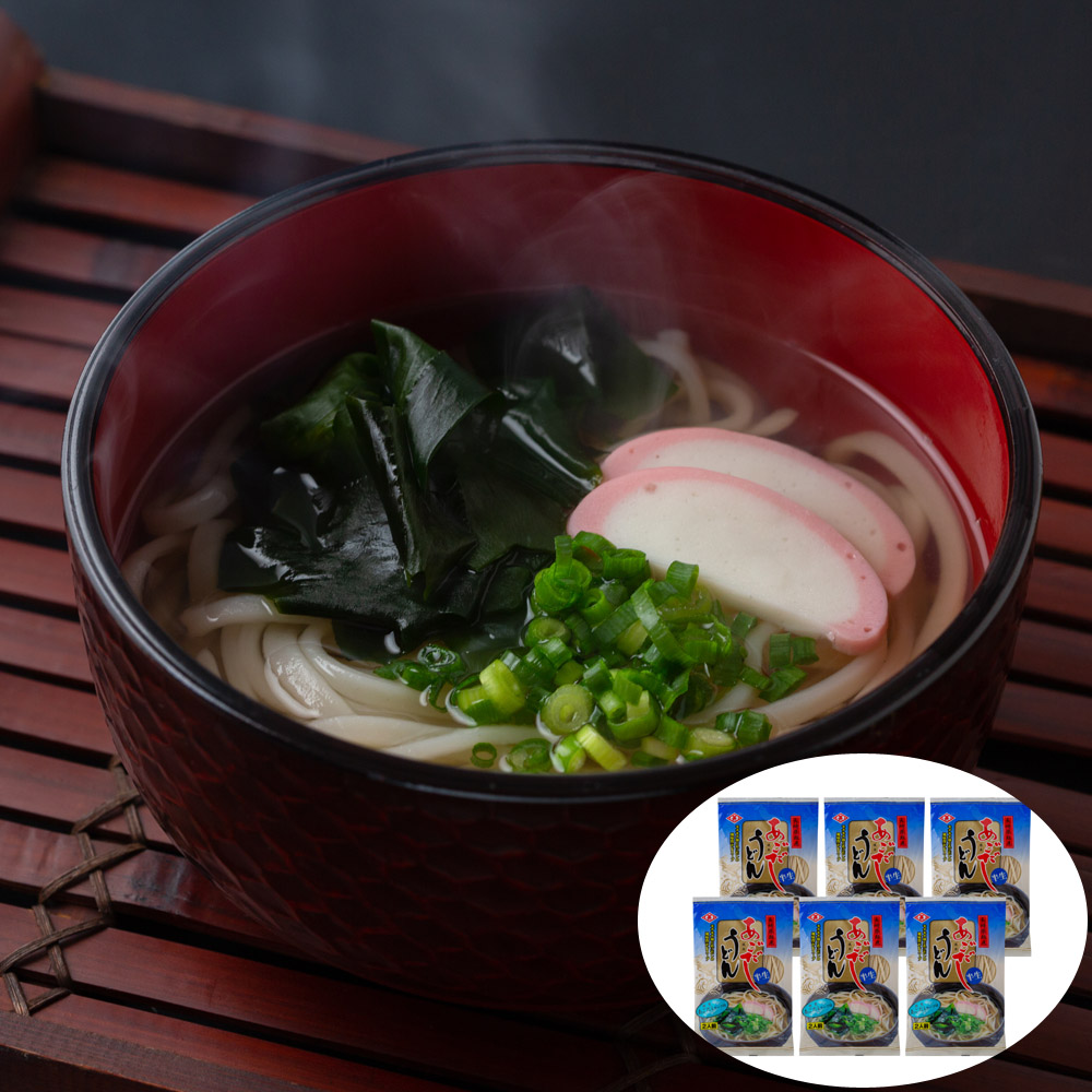 あごだしうどん 6袋 12人前 あごだし うどん 讃岐うどん風 常温 保存 乾麺 半生 めん スープ付き 焼きあご だし とびうお