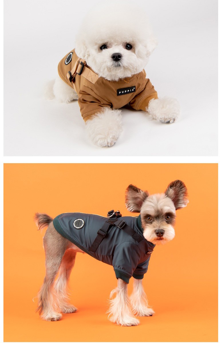 Puppia（パピア） 犬服 ハーネス一体型ジャンパー DOMINIC 裏地は厚手