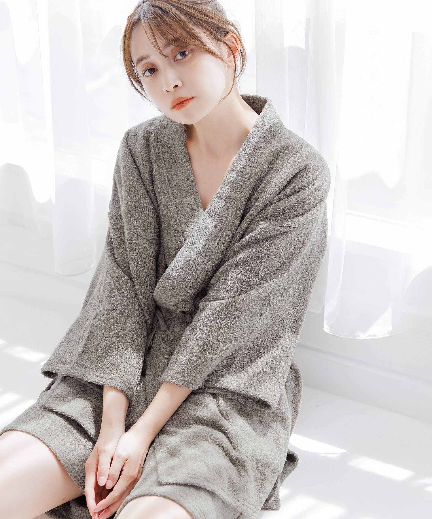 Dita 甚平 レディース 女性 綿 高級 タオル パイル 生地