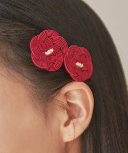 髪飾り 和装 袴 卒業式 レディース 浴衣 着物 振袖 ウエディング 結婚式 ヘアアクセサリー 二次会 七五三 簡単 黒 赤 梅結び セット 2026年（ゆうパケット） | Dita | 04