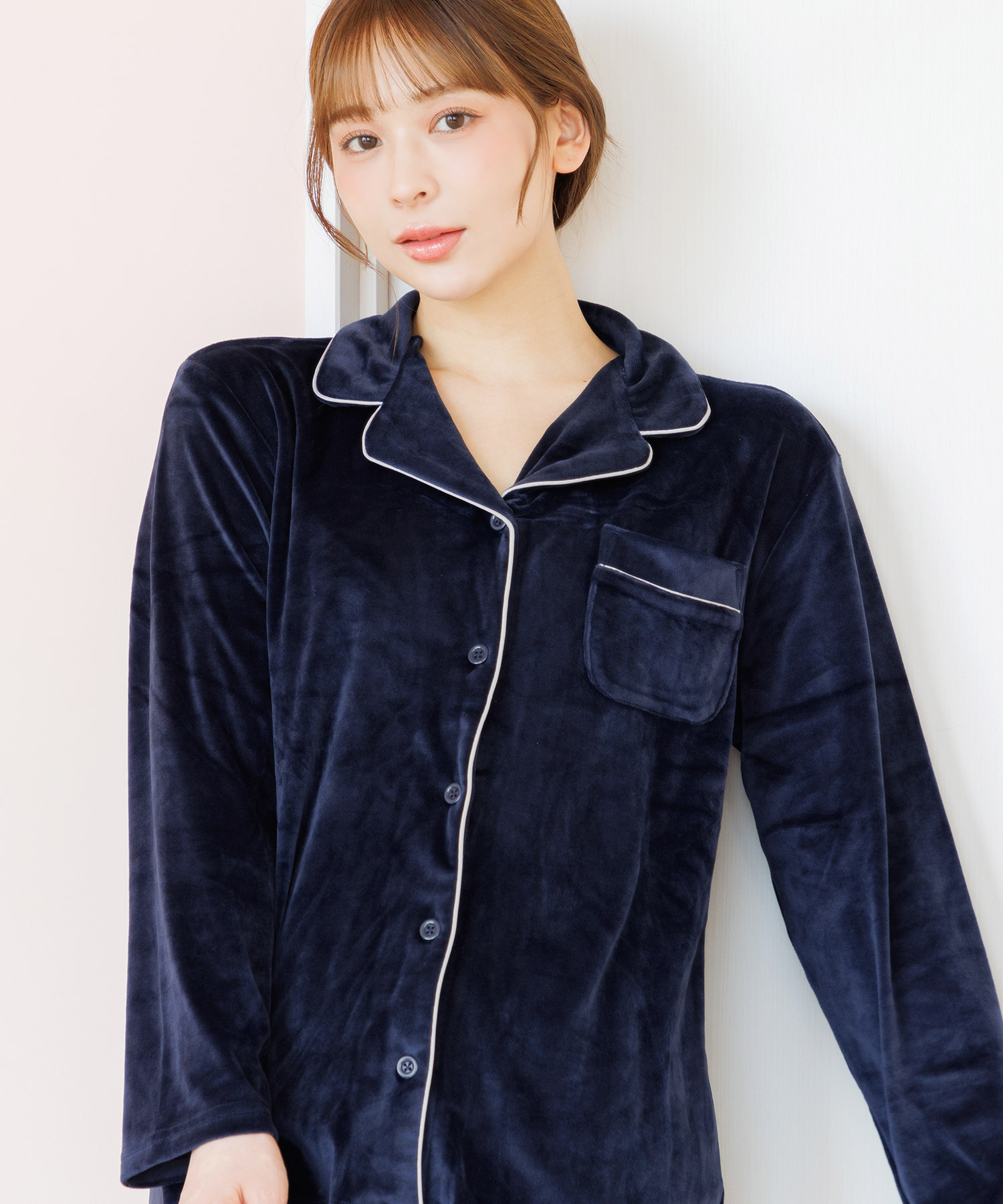 Dita パジャマ レディース 長袖 冬 前開き ルームウェア 秋 40代