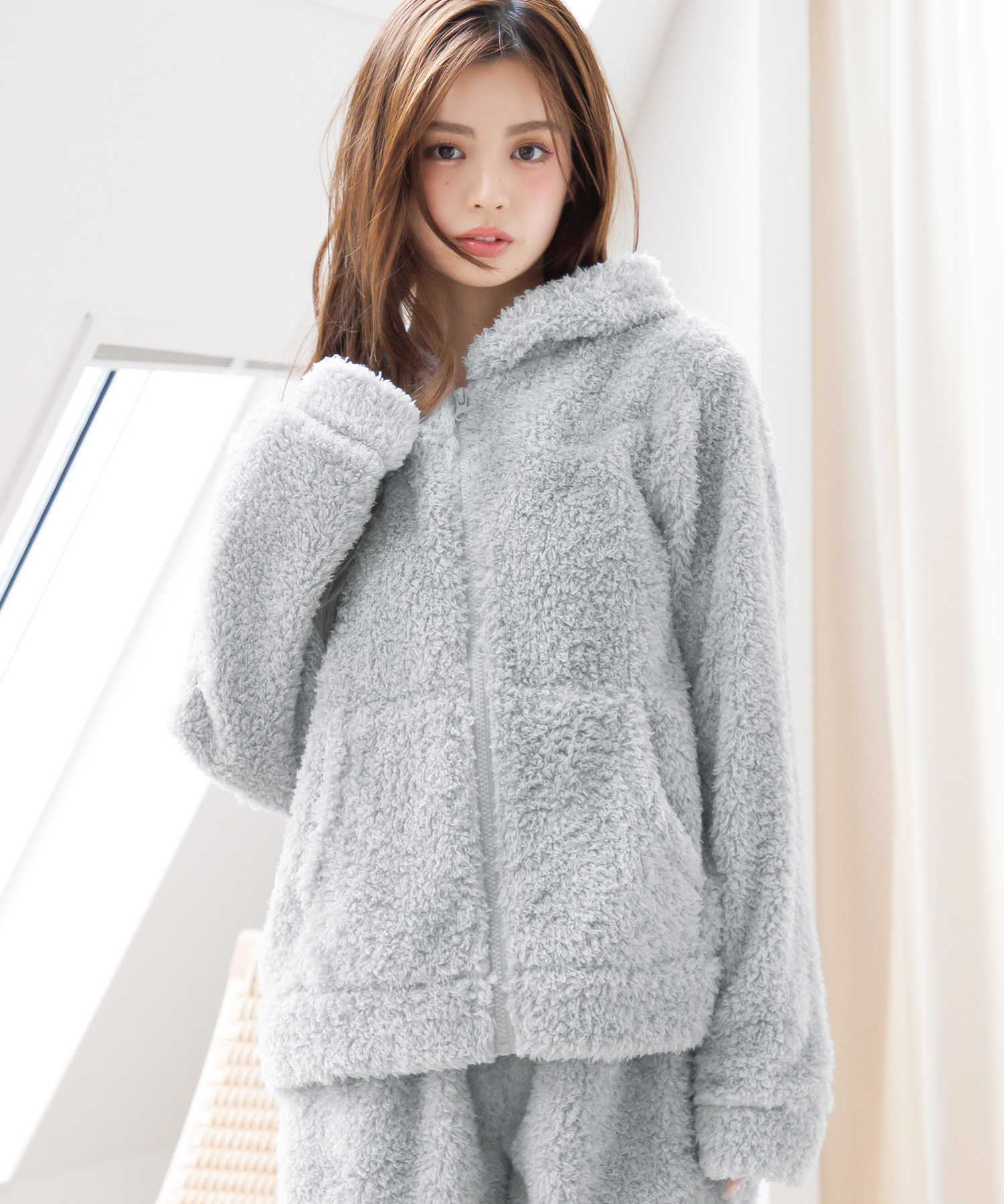 Dita（ディータ） ルームウェア レディース 冬 長袖 羽織 パジャマ 前