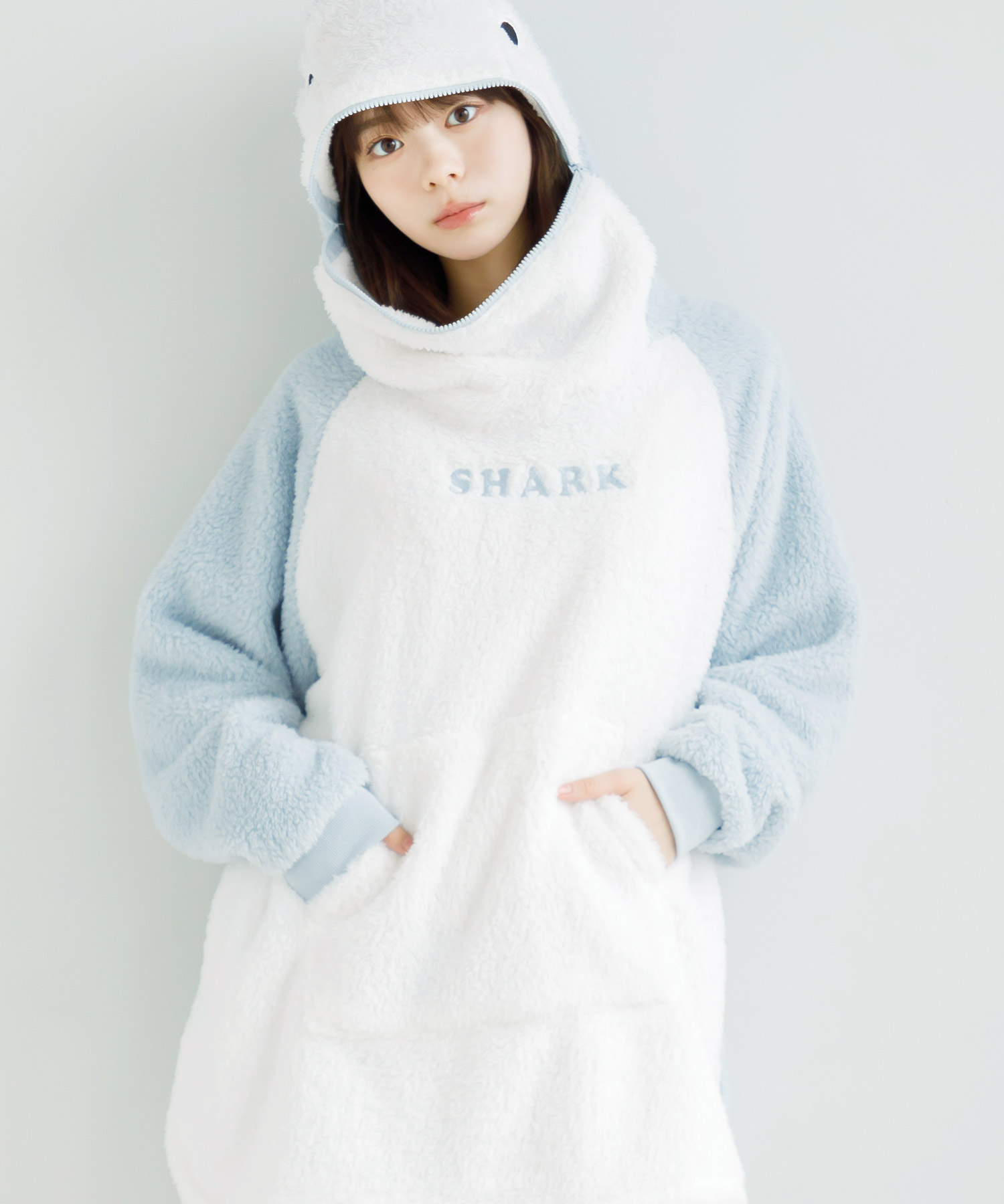 パジャマ 着ぐるみ 怪獣 ルームウェア レディース 冬 ワンピース 長袖 パーカー モコモコ 秋 暖かい ゆったり チュニック丈 青 水色 紫 2025年 | Dita | 01